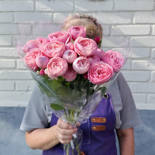 Пачка 5 шт кустовая роза премиум Silva Pink 60см