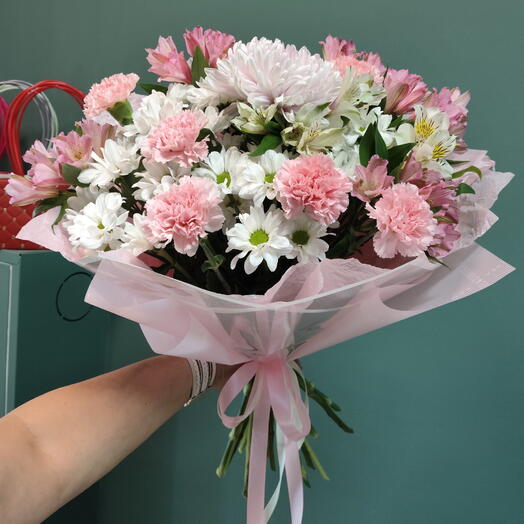 🌹🌹🌹Розовый букет из хризантем