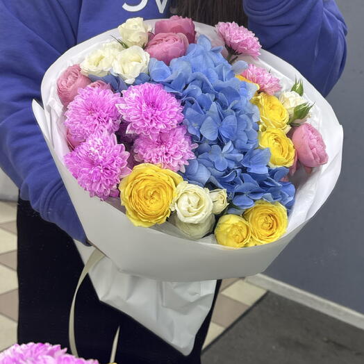 Дофаминовый букет в стильной упаковке 🎀