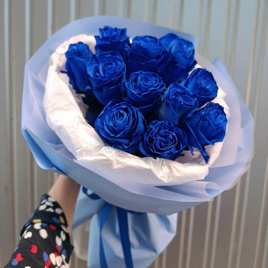 Эффектный монобукет голландских синих роз 💙🫐