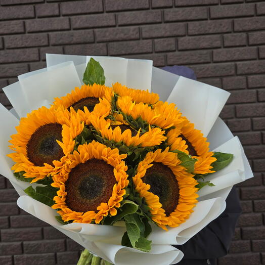 Букет из Яркие подсолнухи 🌻 9шт