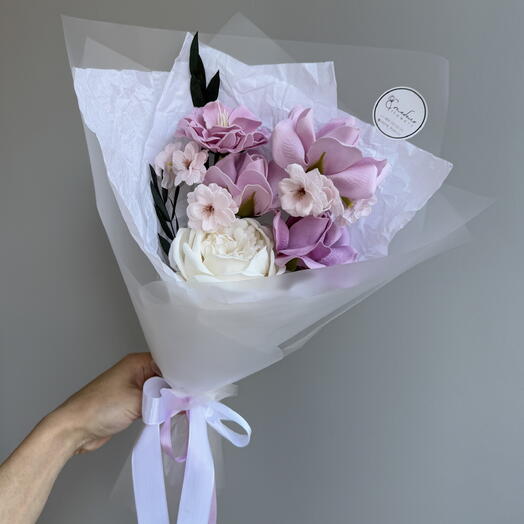 Сиреневый букетик из мыльных цветов 💜