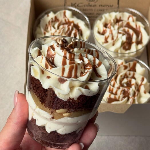 🍫 Трайфл «Сникерс» — шоколад, карамель и арахис, 2шт, торт в стакане