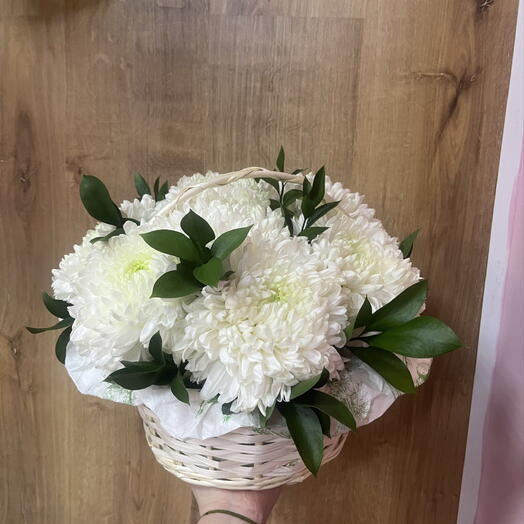 композиция из одноголовых хризантем