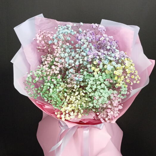 Букет из разноцветной гипсофилы💖