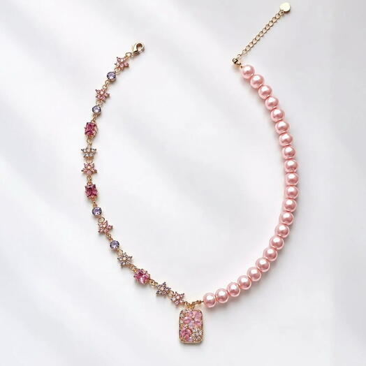 Колье с розовым жемчугом Rosa