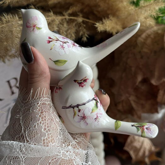 Статуэтки птицы из гипса сакура