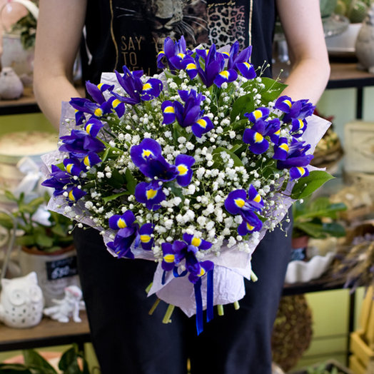 Bouquet of blue irises