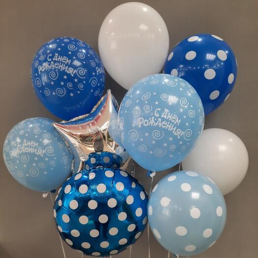 A set of happy Birthday balls for a boy