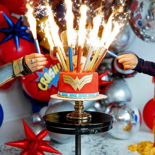 The fountain candle burns for 45 seconds