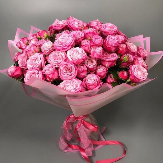 Ramo de rosas de peonía carmesí Lady Bombastic