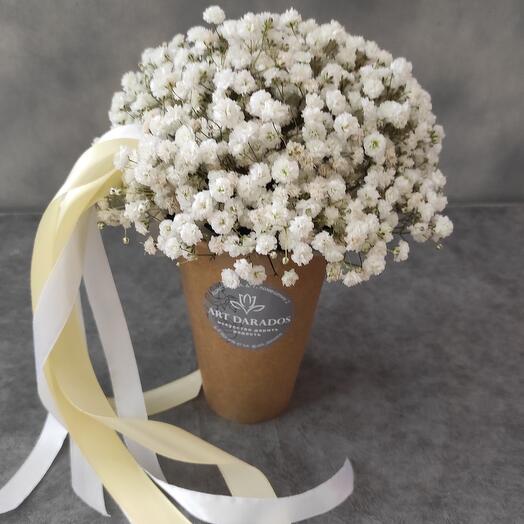 Gypsophila en un vaso
