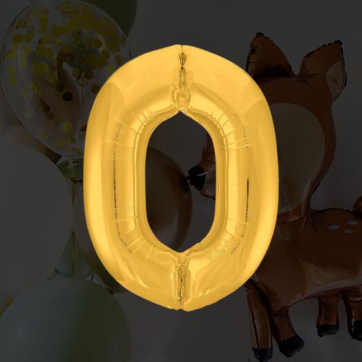 Шар-цифра "0" золото