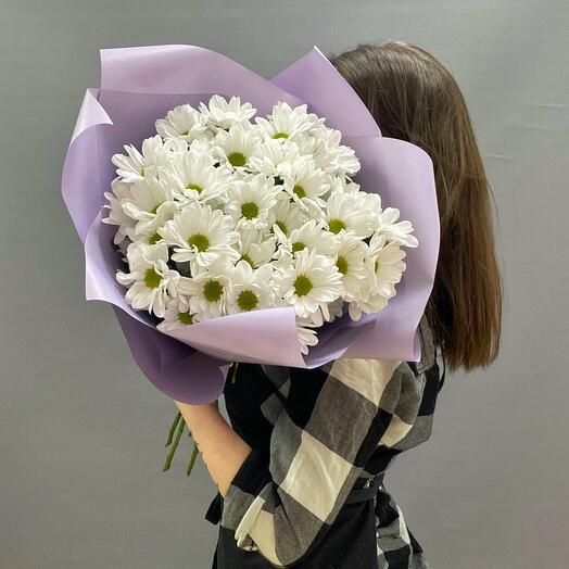 Моно букет из кустовых хризантем