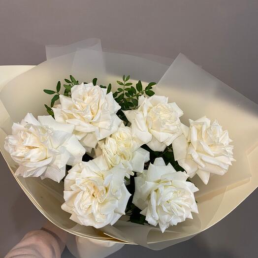 Openwork white roses