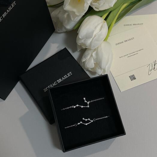 Conjunto de joyas-Constelaciones del signo del zodiaco Géminis en Caja de regalo