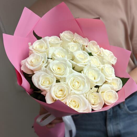 21 white roses