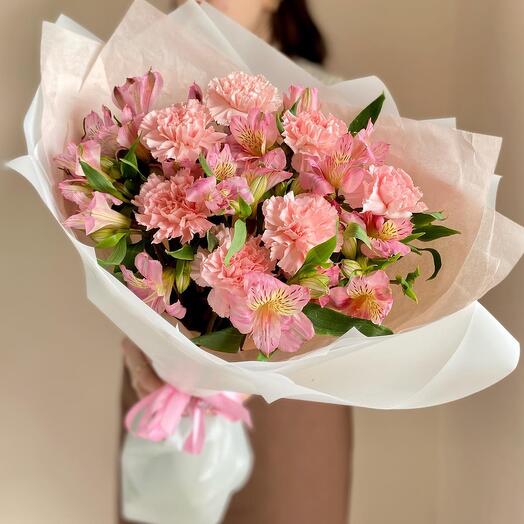 Букет самых стойких цветов🌸💗🌿(альстромерия, диантус сортовой)