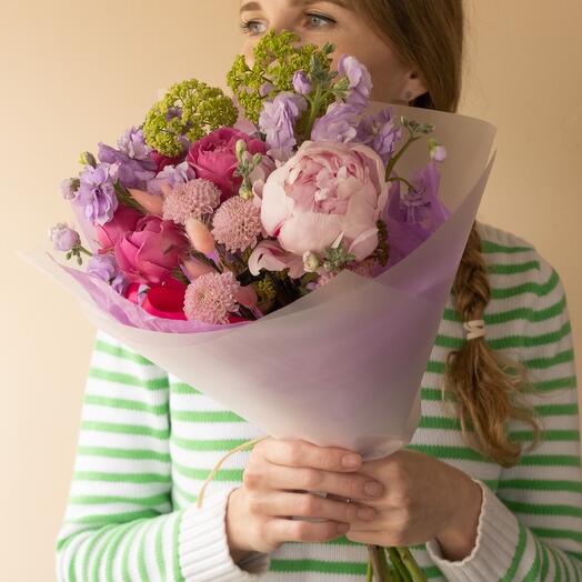 68. Bright bouquet with peony