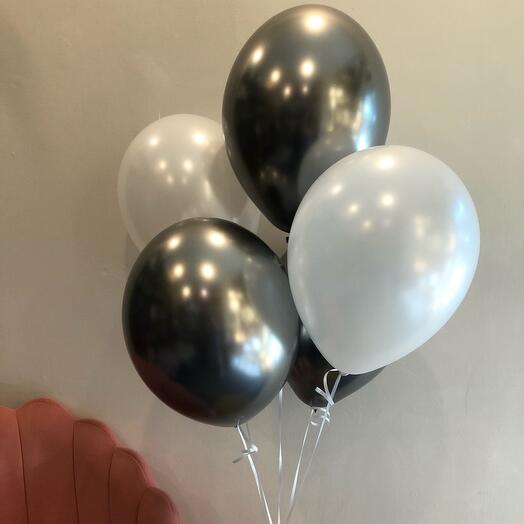 Silver and white balls