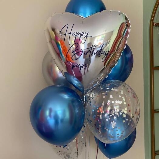Juego de globos de helio para cumpleaños