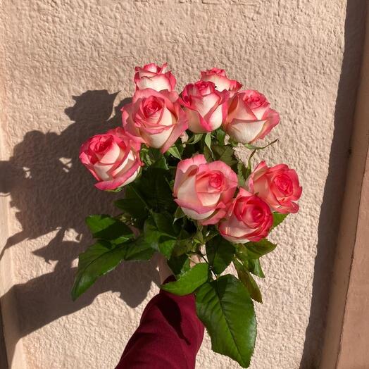 Букет из 9 розовых роз 💞