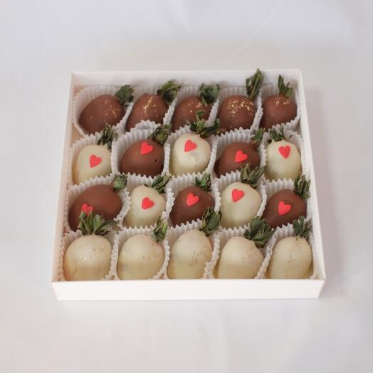 Juego de fresas cubiertas de chocolate, 16-20 piezas