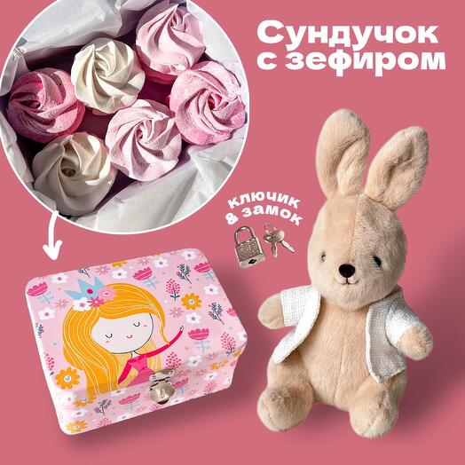 Подарок девочке зефир + игрушка