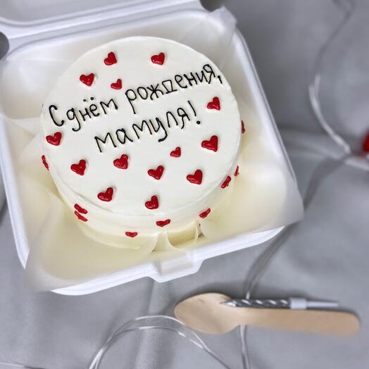 Бенто торт для мамы с днём рождения с сердцами