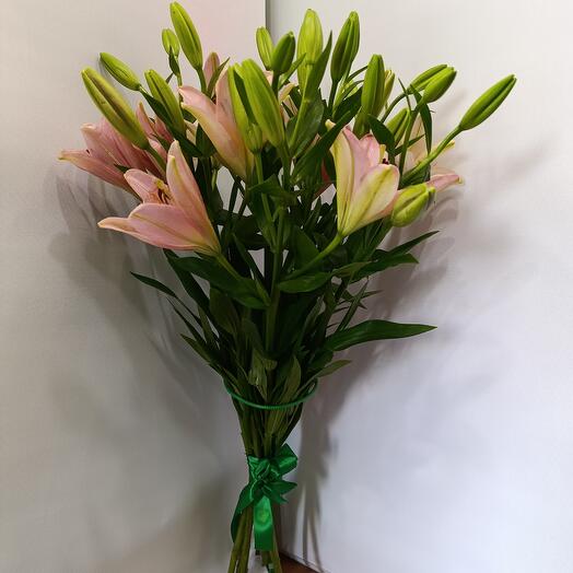 Bouquet of 7 pieces Pink Dutch Lilies