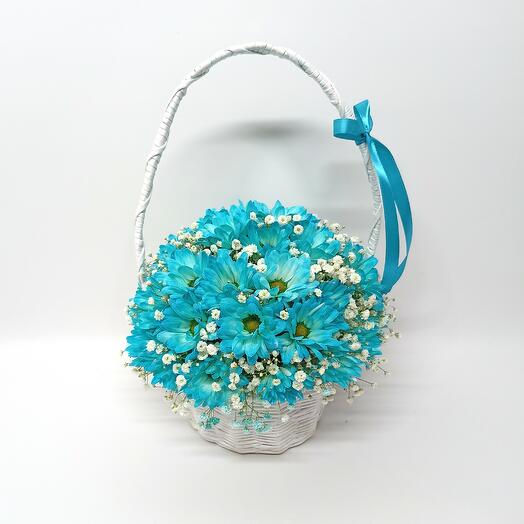 Basket of chrysanthemums "Malvina"