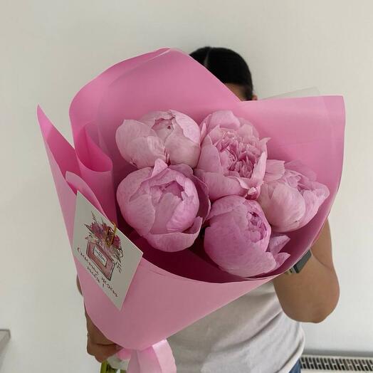 Пионы премиум розовые 5