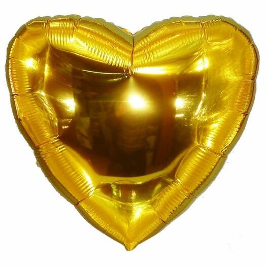 HEART BALLON SATIN GOLD FOIL