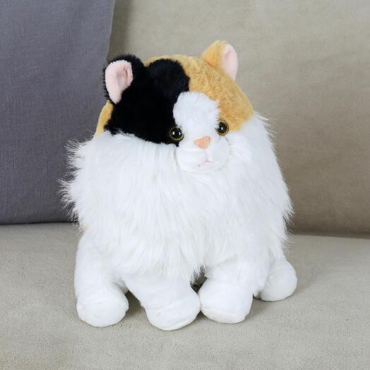 Мягкая игрушка Кот Мани для девочек и мальчиков / Плюшевая Кошка для детей KiDWoW желтый 37см