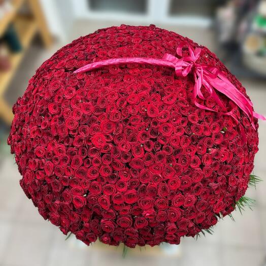 1001 роза в корзине