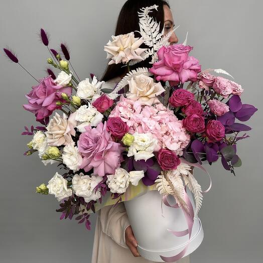 Flowers in a Purple box