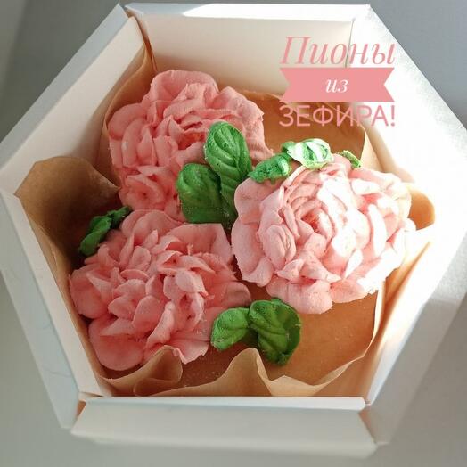 Пионы из зефира
