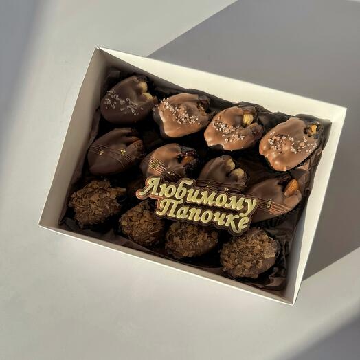 Набор фиников в шоколаде 12 штук мужской набор папе