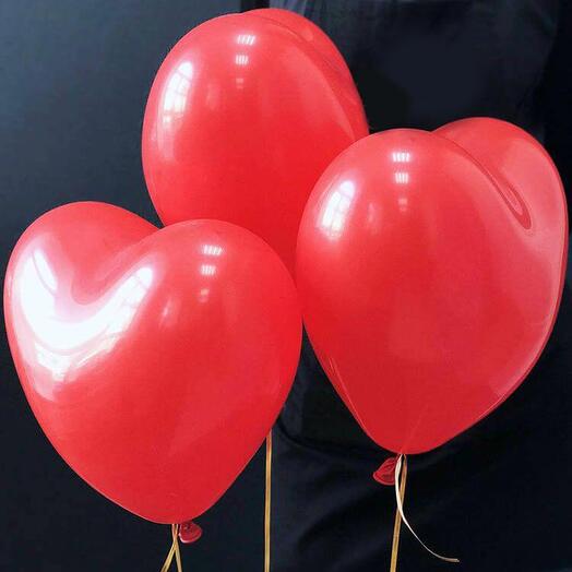 3 Bolas de helio Corazón