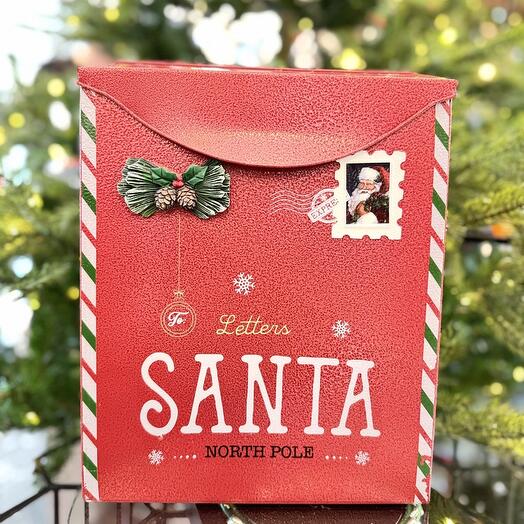 Christmas decor Mailbox red/white 24x10x31cm