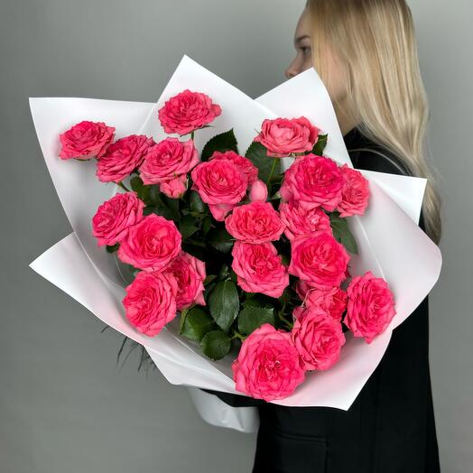 Букет 4428 l Малиновые Кустовые Розы