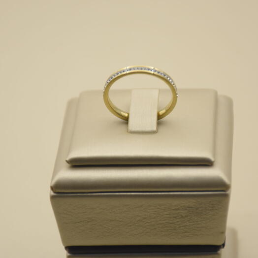 Gilded Grace: Stainless Steel Ring with Dazzling 14K Gold Plating