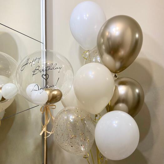 A set of Cream Champagne balloons