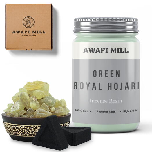 AWAFI MILL Oman Green Hojari | Triangle Charcoal Tablet - Pack of 120 Gram with 20 Charcoal Piece