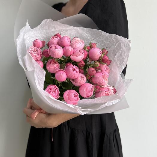 Букет пионовидных кустовых роз « Pink»