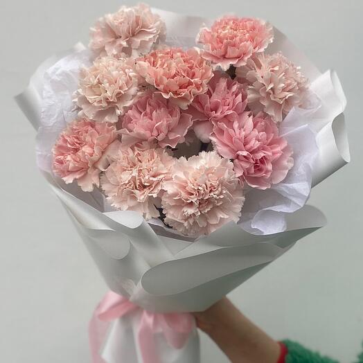 Нежный монобукет 💗 Пушистые розовые гвоздики (диантусы)
