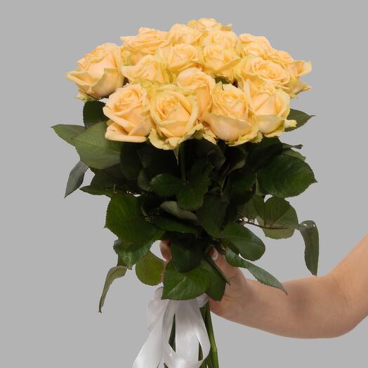 Букет персиковых роз Peach Avalanche, 21 шт, 50 см. Florentika