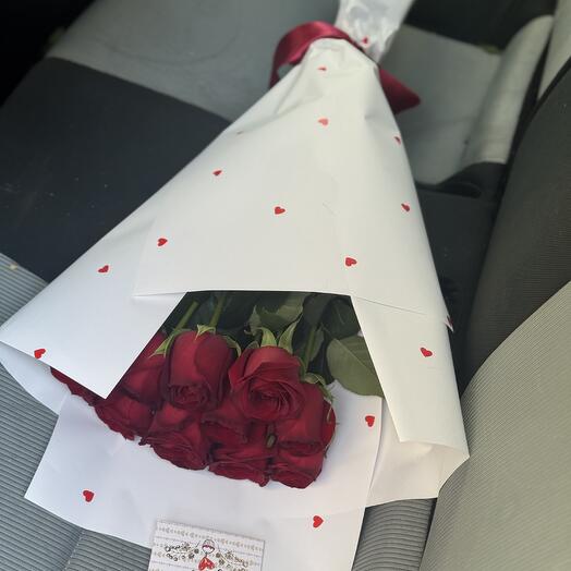 Red roses in heart