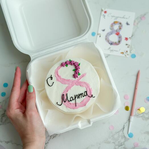 Бенто торт на 8 марта с 8 Марта, цветочная 8