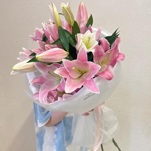 Букет розовых лилий 😍